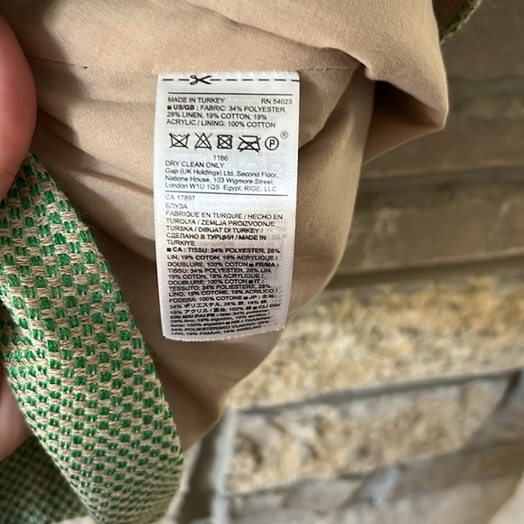 Banana  Republic Green Tweed Peplum Sleeveless Top Size 12 - Picture 13 of 15